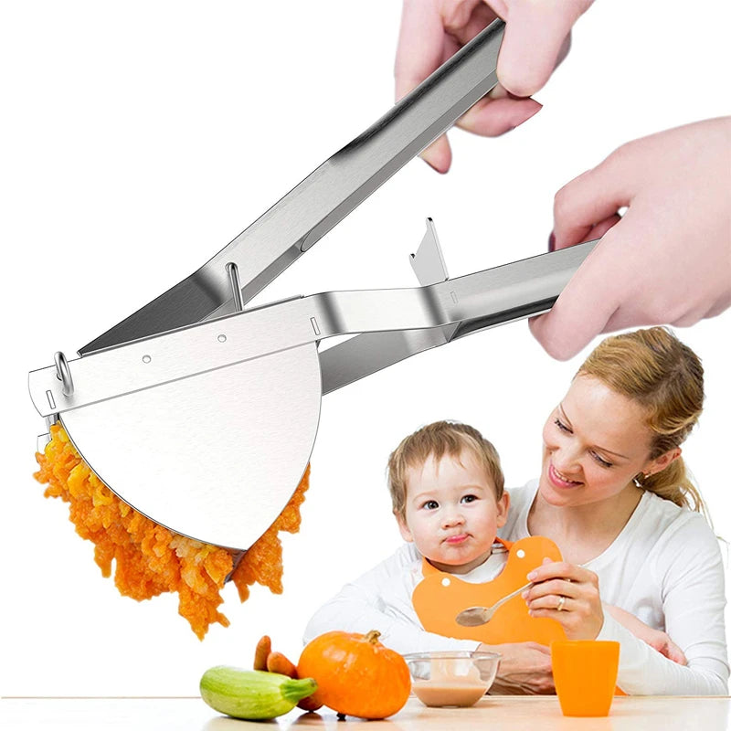 Stainless Steel Potato Masher Heavy Duty Ricer Masher For Baby Food Fruit Vegetable