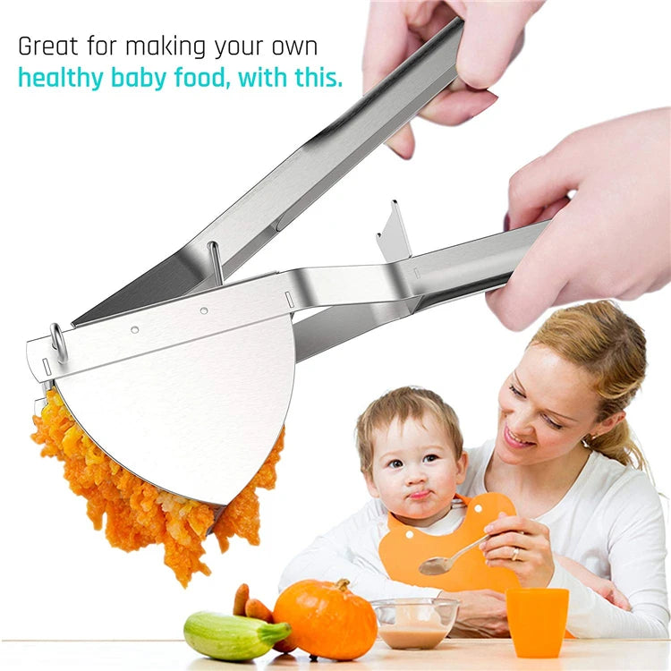 Stainless Steel Potato Masher Heavy Duty Ricer Masher For Baby Food Fruit Vegetable