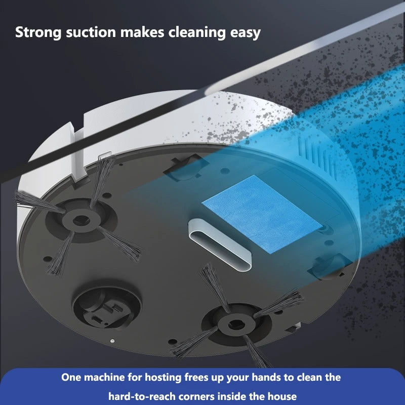 Smart Sweeping Robot 3-in-1 Smart Cleaner Household Rechargeable Fully Automatic Vacuum Cleaner 60000Pa Suction Pets Hair