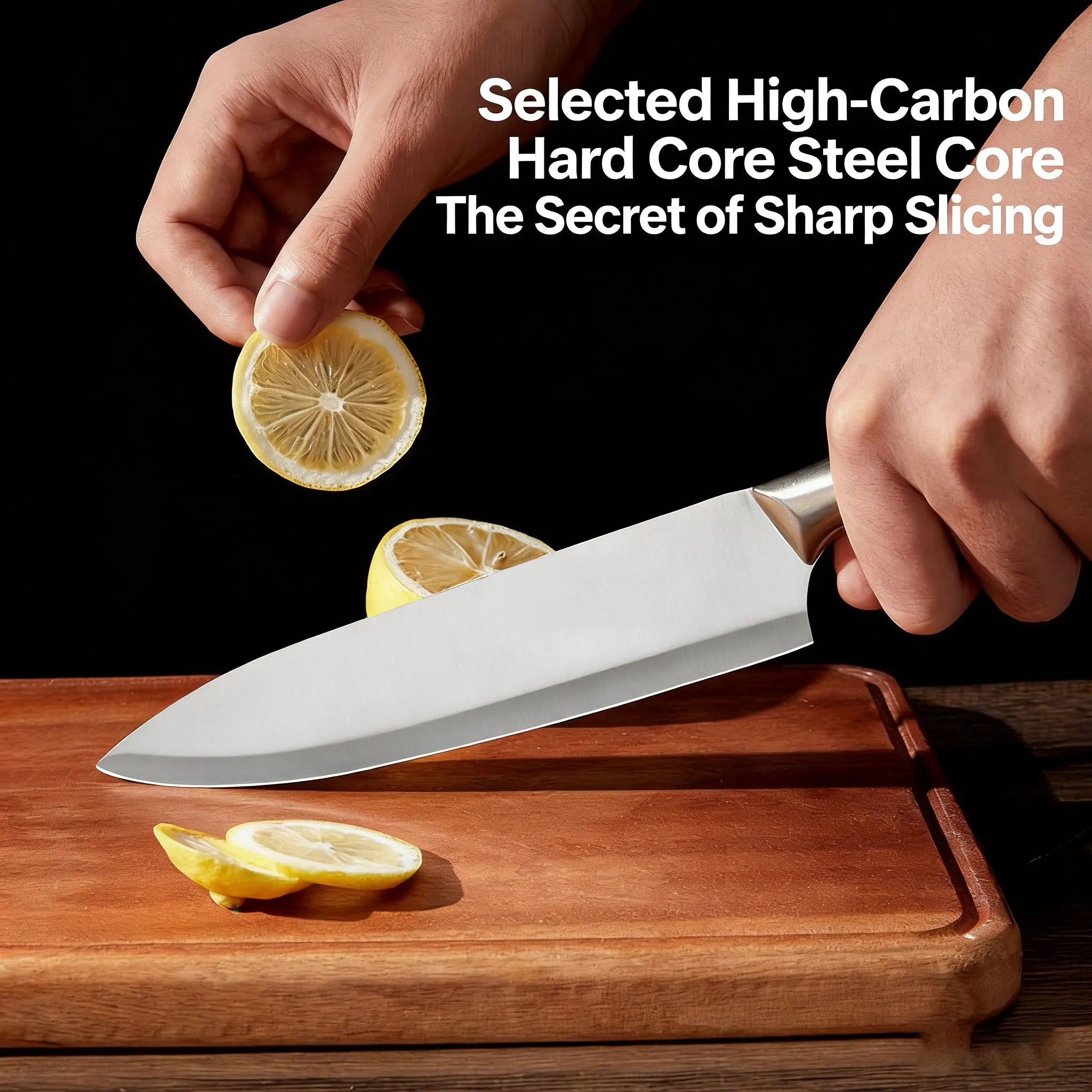 Professional 5-Piece Heavy Duty Forged Stainless Steel Kitchen Knife Set, Ultra Sharp Meat Cleaver, Bone Chopper, and Chef Knife Combo with Honing Rod