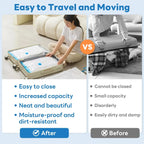 Vacuum Storage Bags for Clothes Space Saving Compression Bags Set with Manual Travel Hand Pump, Heavy Duty Thickened Reusable Organizers for Comforters, Blankets, Bedding  .