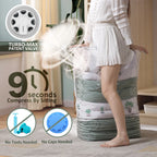 Vacuum Storage Bags for Quilts and Comforters, Space Saving Compression Bags with Patent Turbo-Max Valve, Tool-Free Sealing