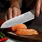 Kitchen Knife Set with Premium Gift Box, Professional High-Carbon Steel Chef Knives with Ergonomic Wooden Handles