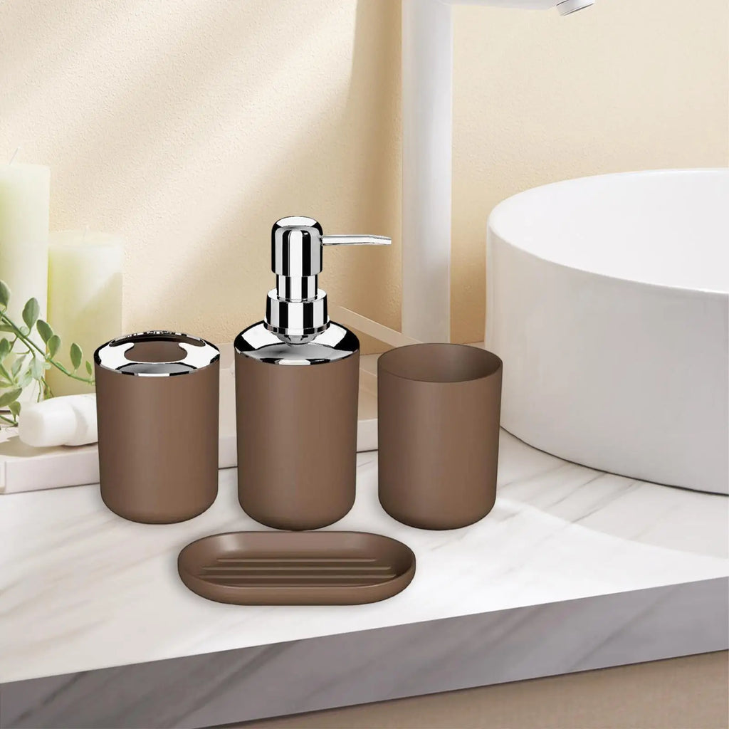 4 Pcs Bathroom  Set Countertop Decor Neat Vanity Organizer for Hotels Homes