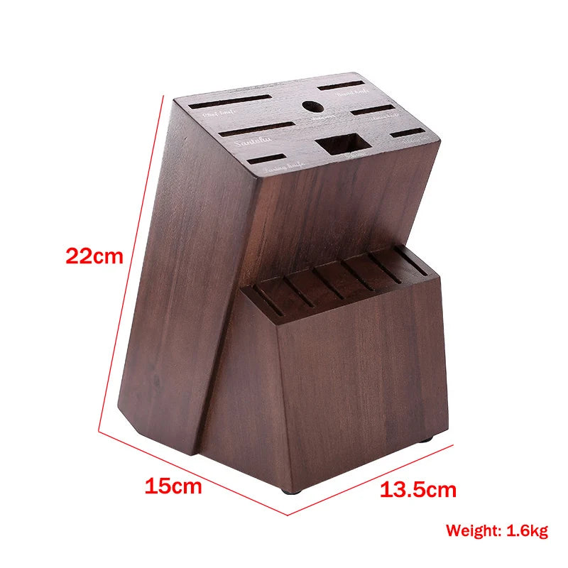Wood Kitchen Knife Holder 14 Slot Tabletop Kitchen Cleaver Scissors Tool Storage Rack Chef Knife Stand Accessories