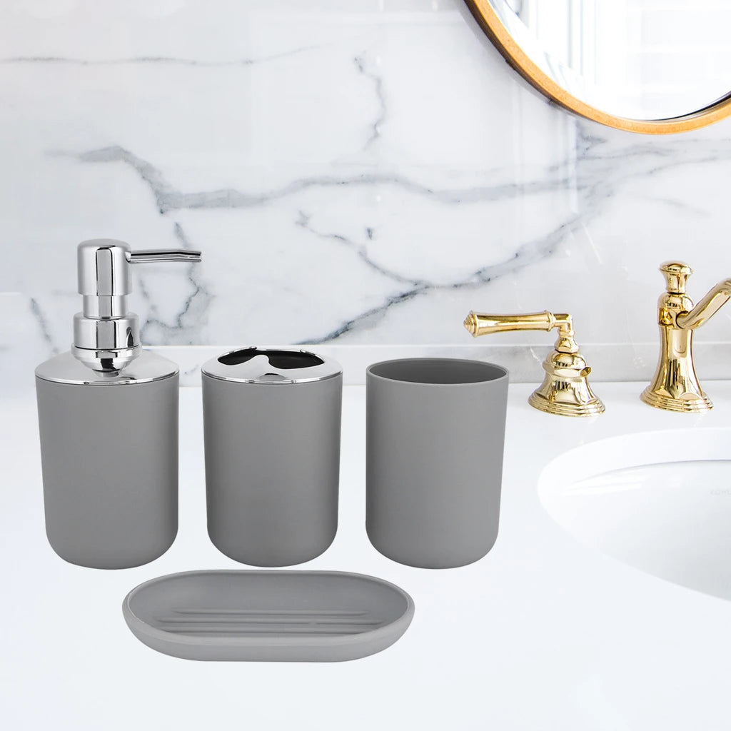 4 Pcs Bathroom  Set Countertop Decor Neat Vanity Organizer for Hotels Homes