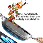 Double-sided screen stainless steel wok Non-coated wok non-stick household induction cooker gas