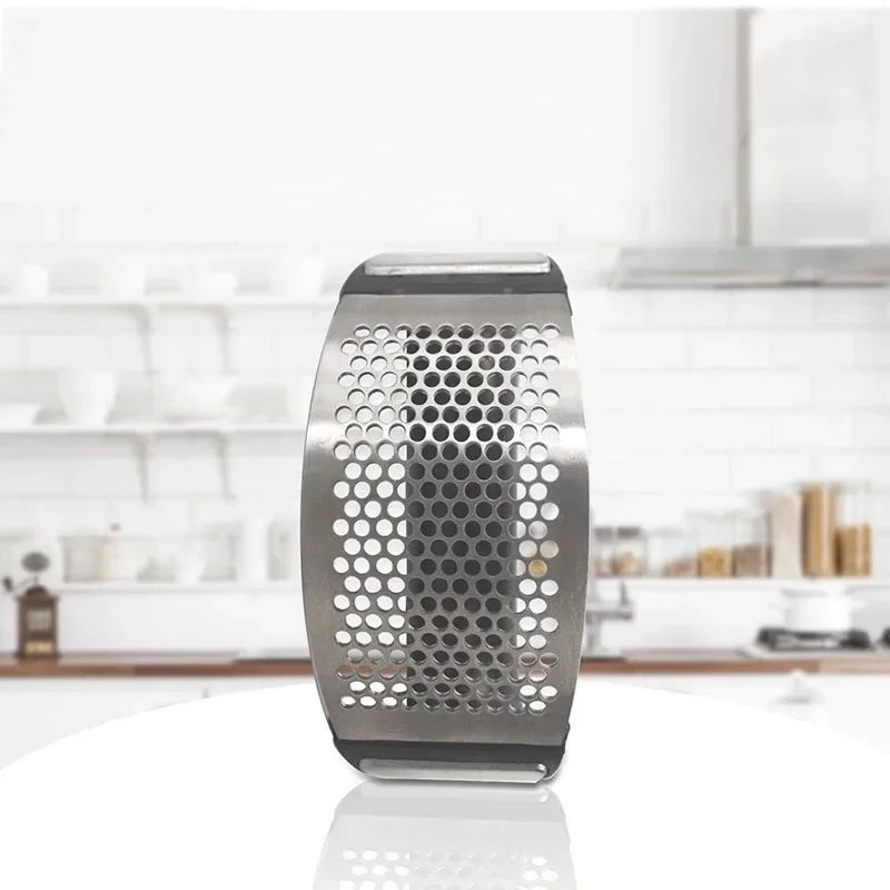 Stainless Steel Garlic Press Crusher Manual  Mincer Chopping  Tools Curve Fruit Vegetable Cooking Kitchen Gadgets
