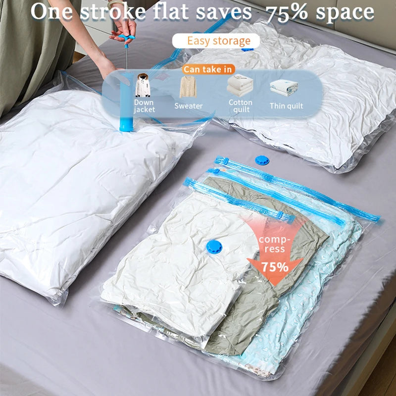 1-10Pack Vacuum Storage Bags, Space Saver Bags Compression for Comforters and Blankets, Sealer Clothes Travel Packing Organizer