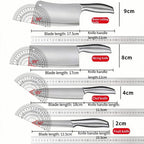 Professional 5-Piece Heavy Duty Forged Stainless Steel Kitchen Knife Set, Ultra Sharp Meat Cleaver, Bone Chopper, and Chef Knife Combo with Honing Rod