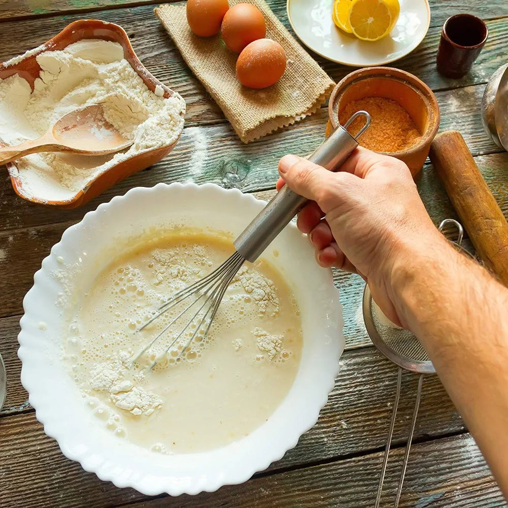 Egg Whisk Stainless Steel Egg Whisk Kitchen  Whisk Milk Egg Beater Egg Mixing Mixer Tools KC0231
