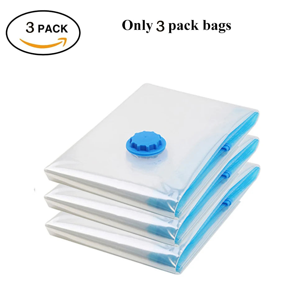 Premium Vacuum Storage Bags Combo Set with Hand Pump, Space Saving Compress Compression Bags for Clothes, Blankets, and Bedding