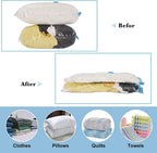 Premium Vacuum Storage Bags Combo Set with Hand Pump, Space Saving Compress Compression Bags for Clothes, Blankets, and Bedding