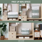 Vacuum Storage Bags for Quilts and Comforters, Space Saving Compression Bags with Patent Turbo-Max Valve, Tool-Free Sealing