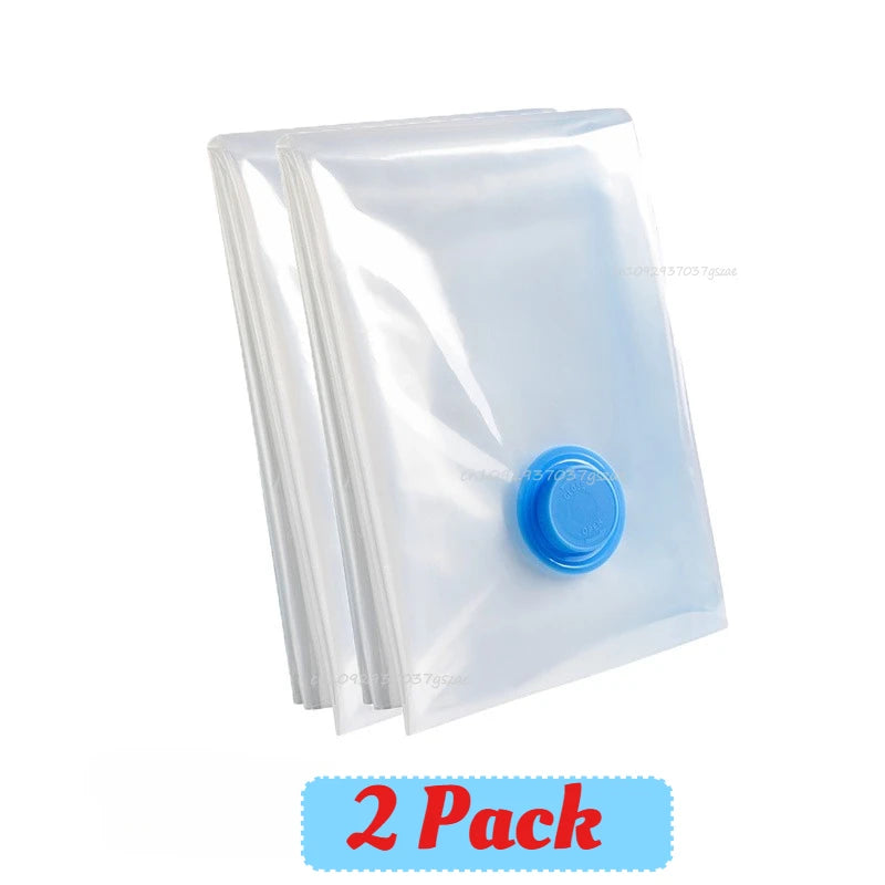 Vacuum Storage Bags for Clothes Space Saving Compression Bags Set with Manual Travel Hand Pump, Heavy Duty Thickened Reusable Organizers for Comforters, Blankets, Bedding  .