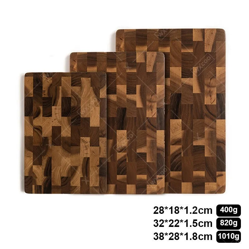 Thick Acacia Wood End-Grain Cutting Board – Heavy Duty Chopping Board for Kitchen, Gourmet Meat & Vegetable Prep, Reversible Surface