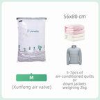 Vacuum Storage Bags for Quilts and Comforters, Space Saving Compression Bags with Patent Turbo-Max Valve, Tool-Free Sealing