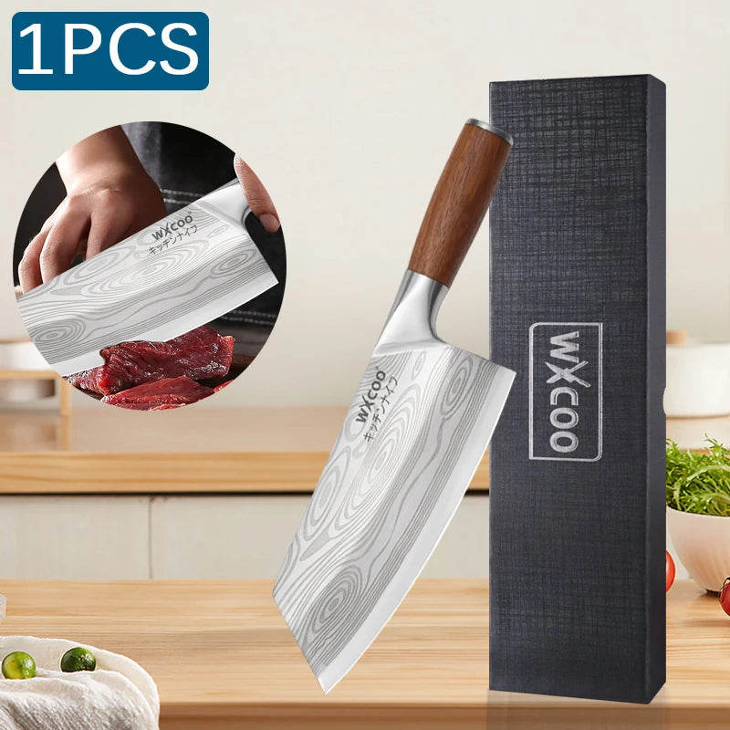 Kitchen Knife Set with Premium Gift Box, Professional High-Carbon Steel Chef Knives with Ergonomic Wooden Handles