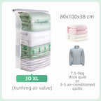 Vacuum Storage Bags for Quilts and Comforters, Space Saving Compression Bags with Patent Turbo-Max Valve, Tool-Free Sealing
