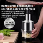 Hand Press Garlic Cutter Chopper Onion Nuts Cutter Vegetable Food Chopper with Storage Container