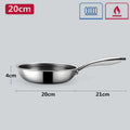 20 24 28cm Nonstick Frying Pan Stainless Steel Cooking Skillet Hybrid Frying Pan Kitchen Fry Pan Dishwasher Safe