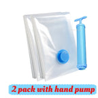 Vacuum Storage Bags for Clothes Space Saving Compression Bags Set with Manual Travel Hand Pump, Heavy Duty Thickened Reusable Organizers for Comforters, Blankets, Bedding  .