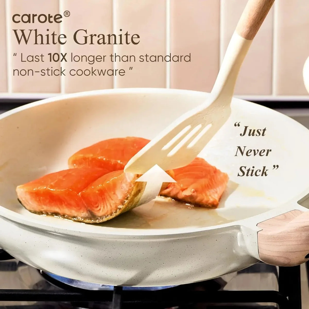 21Pcs White Granite Nonstick Cookware Sets Induction Compatible Pots and Pans  Pans and Fullset