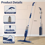 Washable pads for Swiffer  Power Mop  Spray Mop, 500ml Bottle, 3 Microfiber Mop Pads, Scraper, Mop Clip, Wet and Dry Use, Flat Floor Cleaning Mop