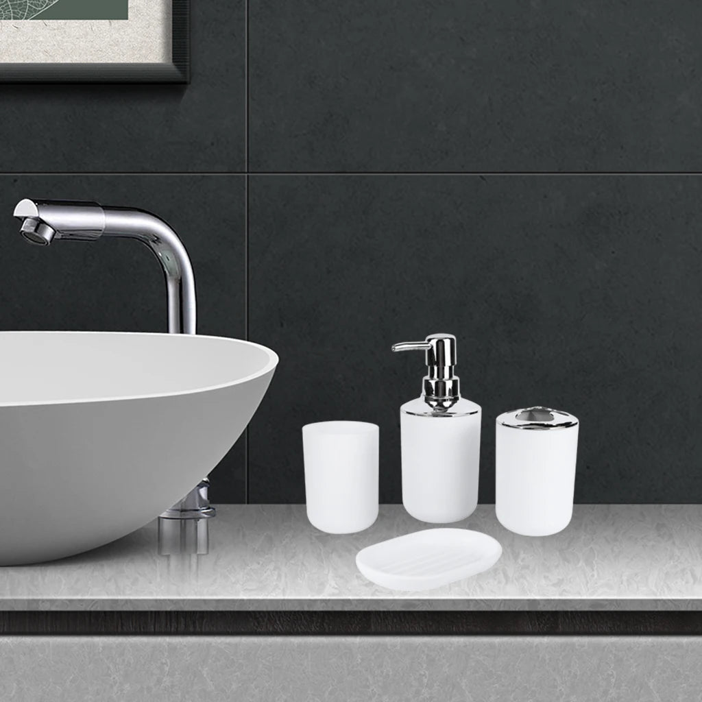 4 Pcs Bathroom  Set Countertop Decor Neat Vanity Organizer for Hotels Homes