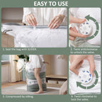 Vacuum Storage Bags for Quilts and Comforters, Space Saving Compression Bags with Patent Turbo-Max Valve, Tool-Free Sealing