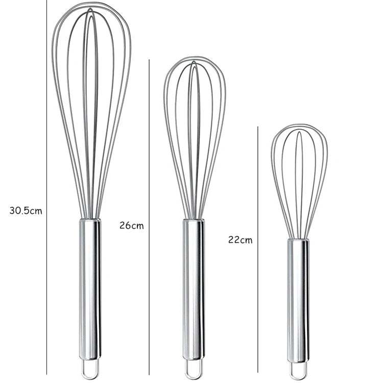 Egg Whisk Stainless Steel Egg Whisk Kitchen  Whisk Milk Egg Beater Egg Mixing Mixer Tools KC0231