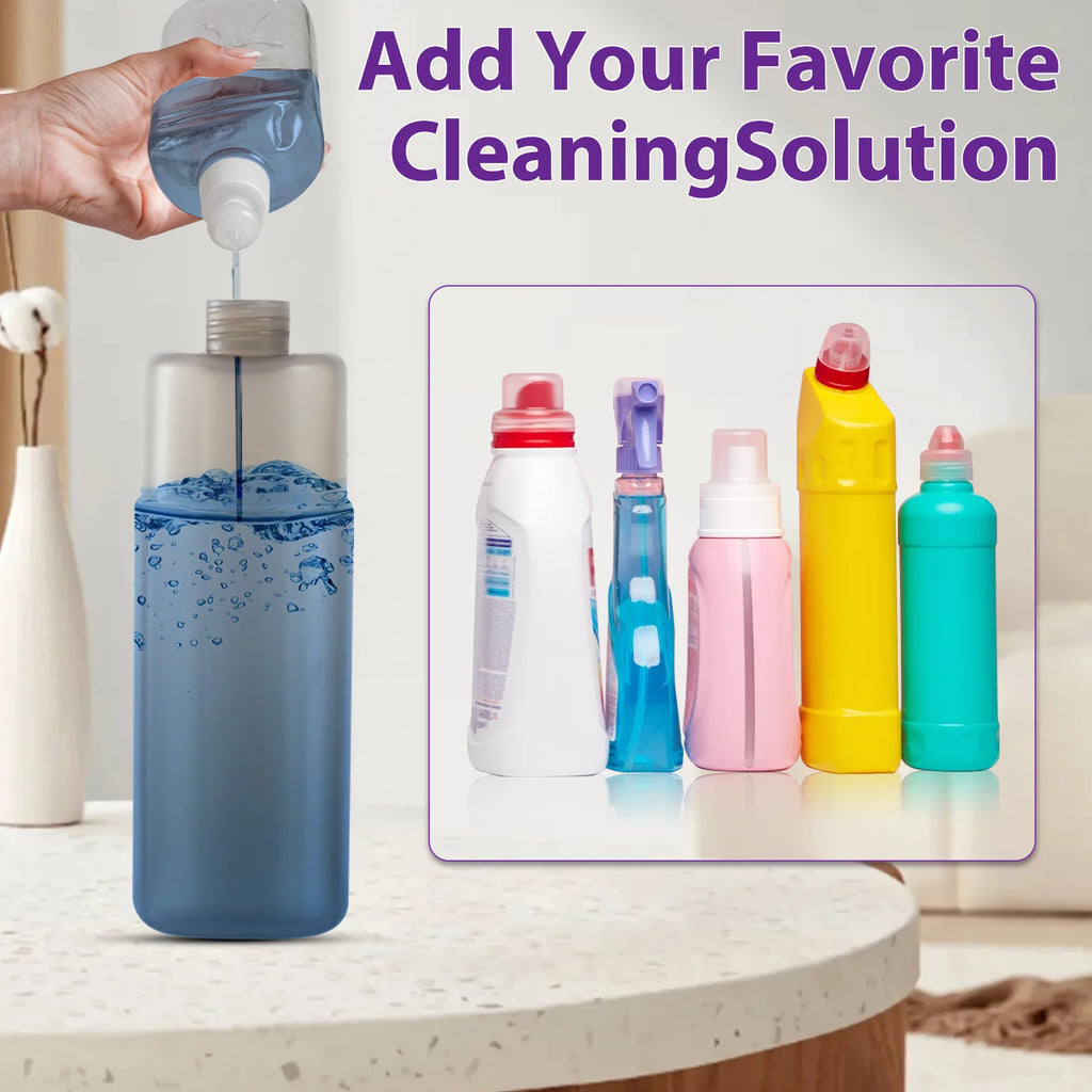 Washable pads for Swiffer  Power Mop  Spray Mop, 500ml Bottle, 3 Microfiber Mop Pads, Scraper, Mop Clip, Wet and Dry Use, Flat Floor Cleaning Mop