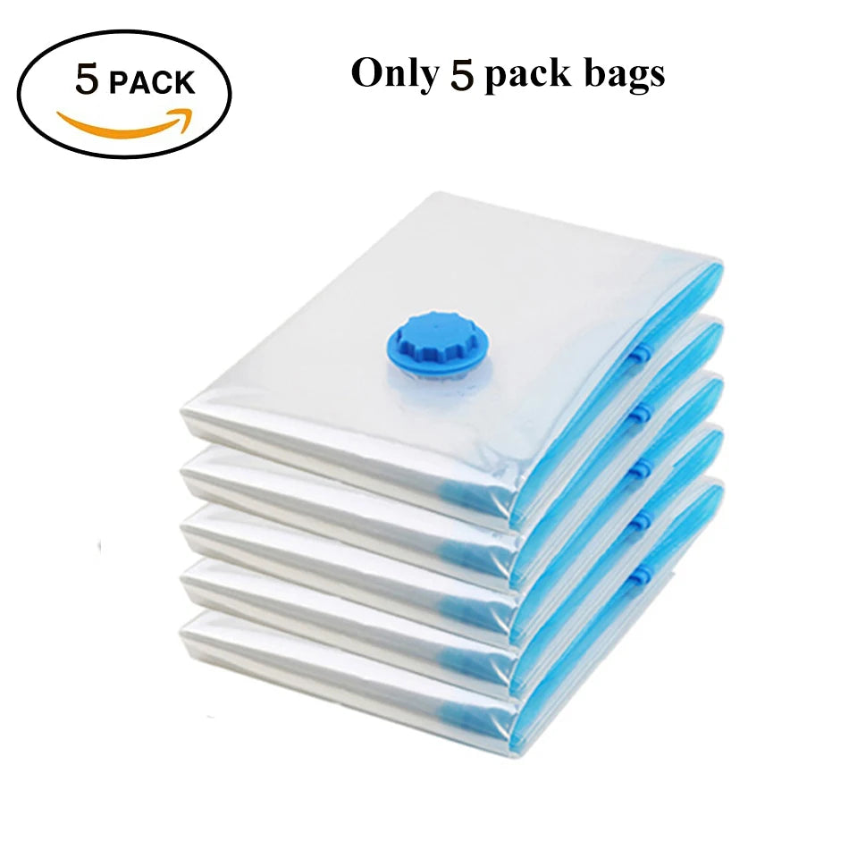 Premium Vacuum Storage Bags Combo Set with Hand Pump, Space Saving Compress Compression Bags for Clothes, Blankets, and Bedding