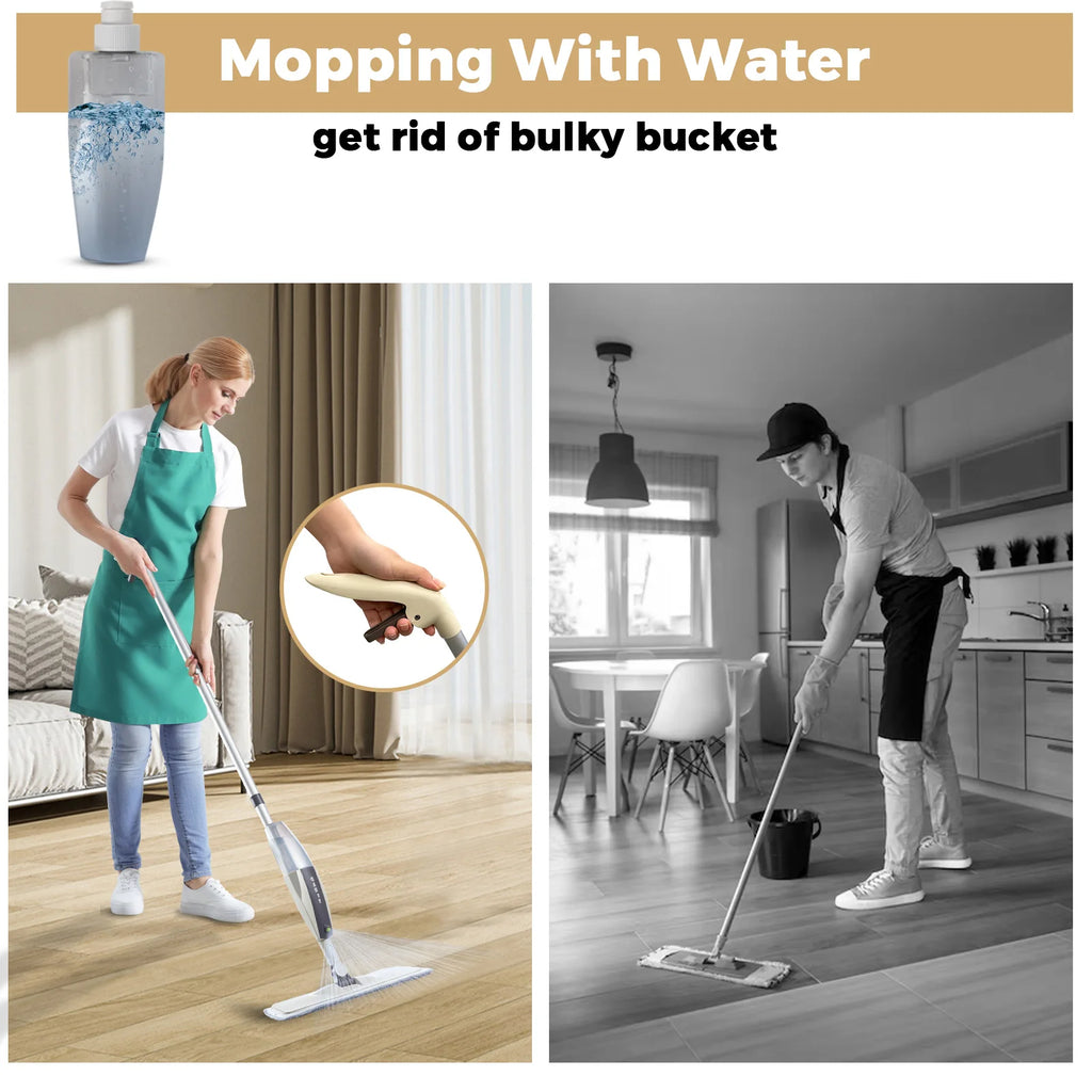 Spray Floor Mop with Pads Handle Mop for Home Kitchen Laminate Wood Ceramic Tiles.