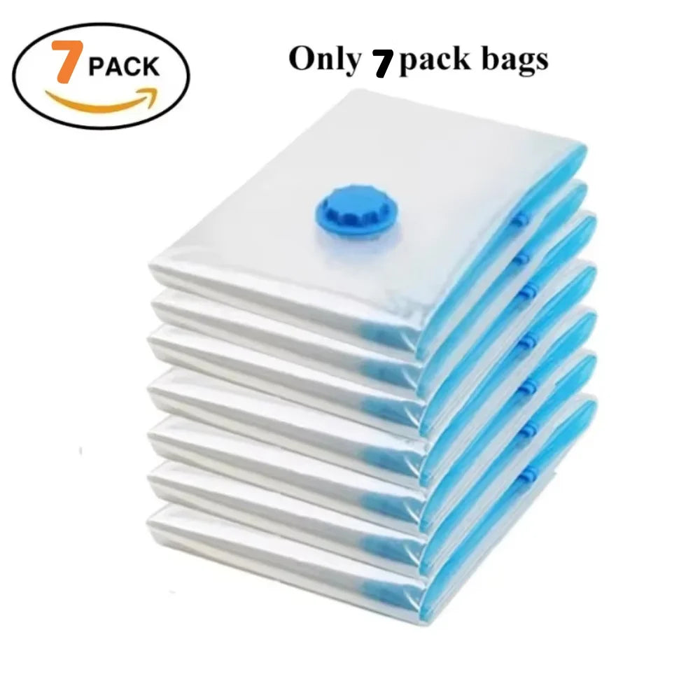 Premium Vacuum Storage Bags Combo Set with Hand Pump, Space Saving Compress Compression Bags for Clothes, Blankets, and Bedding