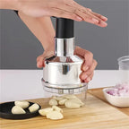 Hand Press Garlic Cutter Chopper Onion Nuts Cutter Vegetable Food Chopper with Storage Container
