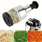 Hand Press Garlic Cutter Chopper Onion Nuts Cutter Vegetable Food Chopper with Storage Container