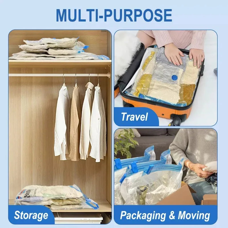 1-10Pack Vacuum Storage Bags, Space Saver Bags Compression for Comforters and Blankets, Sealer Clothes Travel Packing Organizer
