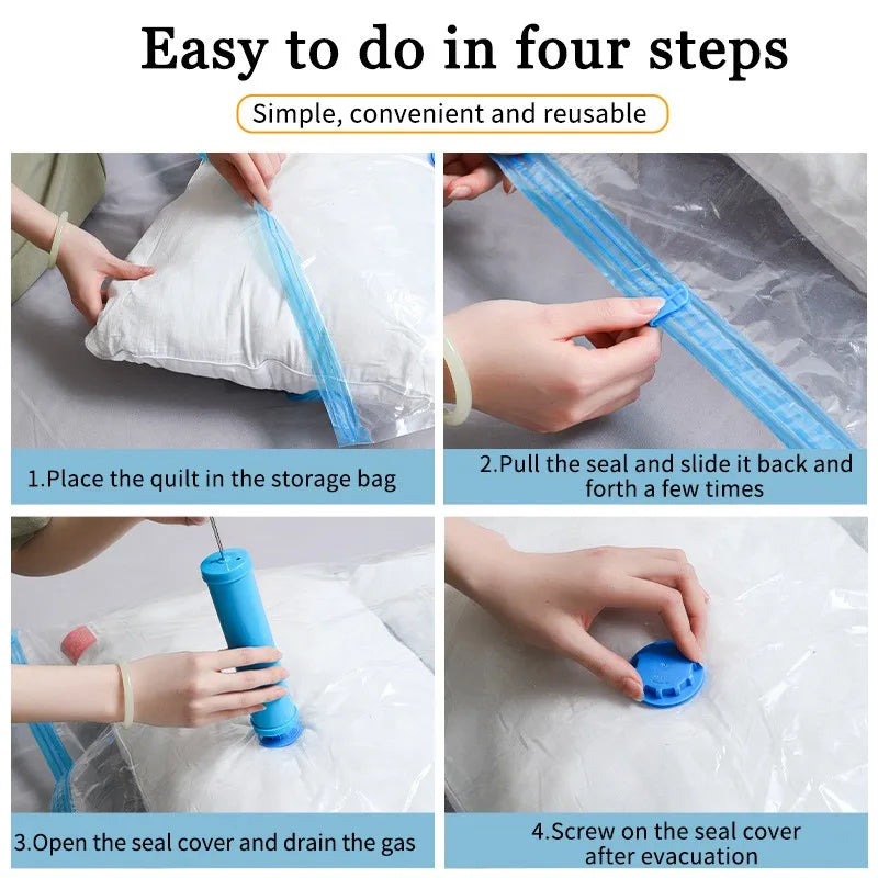 1-10Pack Vacuum Storage Bags, Space Saver Bags Compression for Comforters and Blankets, Sealer Clothes Travel Packing Organizer