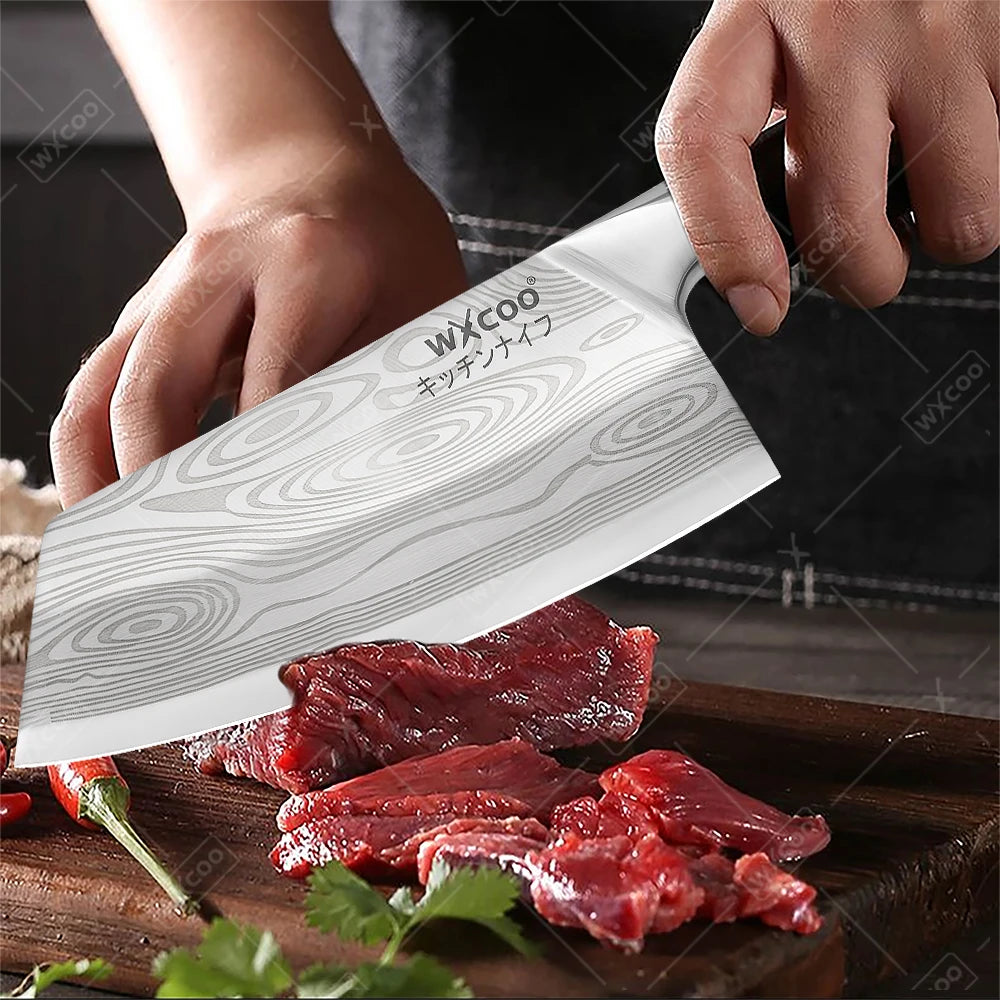 Kitchen Knife Set with Premium Gift Box, Professional High-Carbon Steel Chef Knives with Ergonomic Wooden Handles
