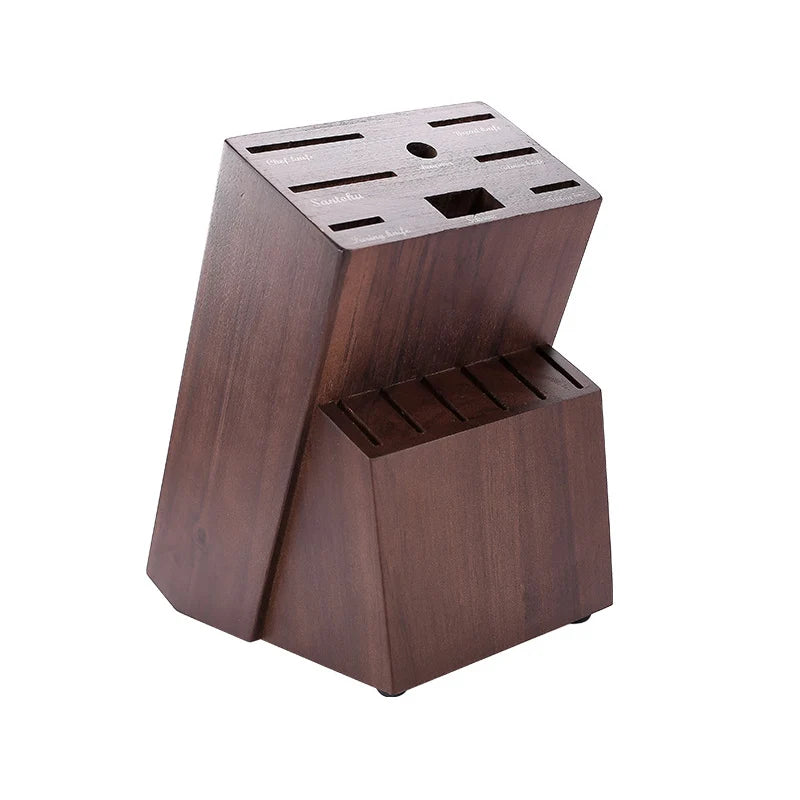 Wood Kitchen Knife Holder 14 Slot Tabletop Kitchen Cleaver Scissors Tool Storage Rack Chef Knife Stand Accessories