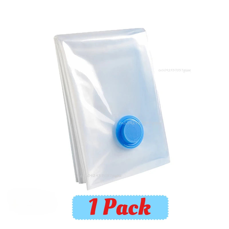 Vacuum Storage Bags for Clothes Space Saving Compression Bags Set with Manual Travel Hand Pump, Heavy Duty Thickened Reusable Organizers for Comforters, Blankets, Bedding  .