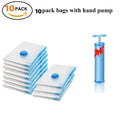 Premium Vacuum Storage Bags Combo Set with Hand Pump, Space Saving Compress Compression Bags for Clothes, Blankets, and Bedding