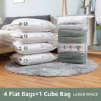 Vacuum Storage Bags for Quilts and Comforters, Space Saving Compression Bags with Patent Turbo-Max Valve, Tool-Free Sealing