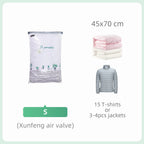 Vacuum Storage Bags for Quilts and Comforters, Space Saving Compression Bags with Patent Turbo-Max Valve, Tool-Free Sealing