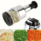 Hand Press Garlic Cutter Chopper Onion Nuts Cutter Vegetable Food Chopper with Storage Container