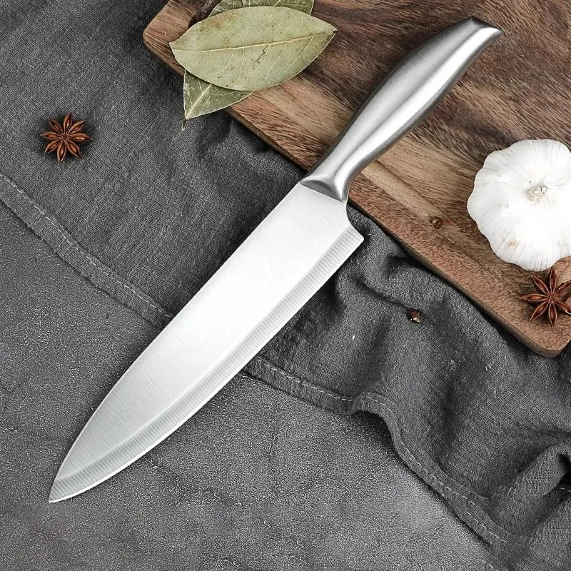 Professional 5-Piece Heavy Duty Forged Stainless Steel Kitchen Knife Set, Ultra Sharp Meat Cleaver, Bone Chopper, and Chef Knife Combo with Honing Rod