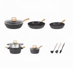 6-piece non-stick cookware set in dark gray 