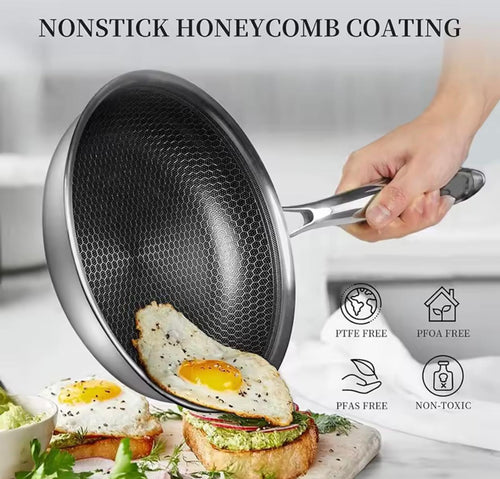 Kitchen kartt Stainless Steel Frying Pan