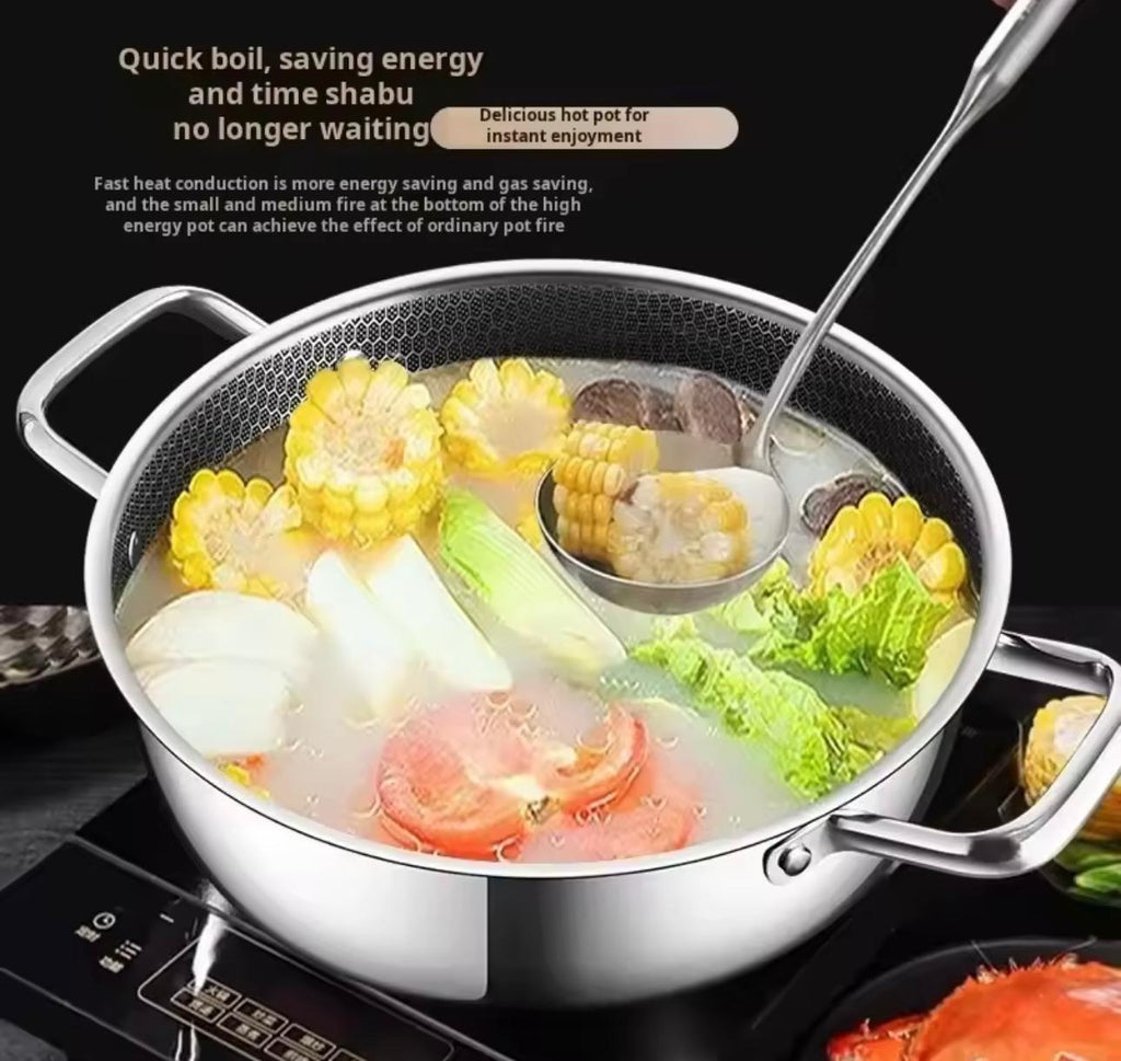 A stainless steel multi-pot